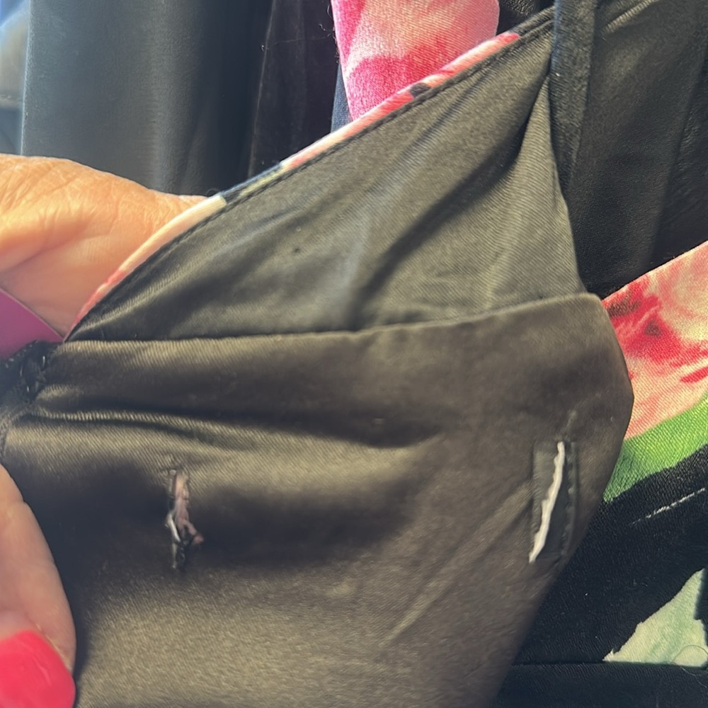 NWOT Love of Romance Black Floral Flowers Print Satin Cowl Neck Maxi Dress L - Picture 9 of 9